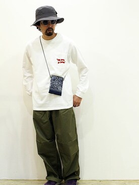 「THE ONE SHOWのアイテム」を使った、twothings&thinkさん（メンズ・168cm）の春コーディネート