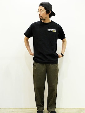 「MANUAL ALPHABET（マニュアル アルファベット）のアイテム（パンツ）」を使った、twothings&thinkさん（メンズ・168cm）の夏コーディネート