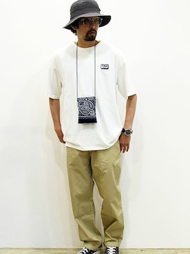 「THE ONE SHOWのアイテム」を使った、twothings&thinkさん（メンズ・168cm）の夏コーディネート
