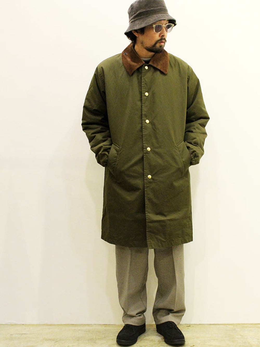 NECESSARYorUNNECESSARY　ステンカラーコート はっ水 ステンカラーコート 黒 JOURNAL WORKS スリム【AOKI公式