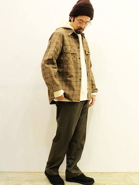 「MANEBU（マネブ）のアイテム（モカシン/デッキシューズ）」を使った、twothings&thinkさん（メンズ・168cm）の冬コーディネート