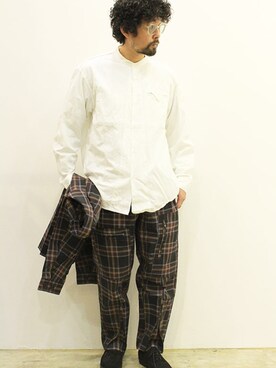 「MANEBU（マネブ）のアイテム（モカシン/デッキシューズ）」を使った、twothings&thinkさん（メンズ・168cm）の冬コーディネート