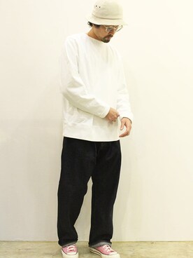 「MANUAL ALPHABET（マニュアル アルファベット）のアイテム（パンツ）」を使った、twothings&thinkさん（メンズ・168cm）の冬コーディネート