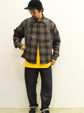 「MANUAL ALPHABET（マニュアル アルファベット）のアイテム（パンツ）」を使った、twothings&thinkさん（メンズ・168cm）の春コーディネート
