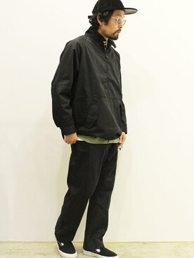「NECESSARY or UNNECESSARY（ネセサリーオアアンネセサリー）のアイテム（ジャケット/アウター）」を使った、twothings&thinkさん（メンズ・168cm）の春コーディネート