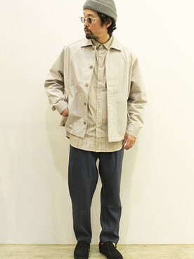 「MANEBU（マネブ）のアイテム（モカシン/デッキシューズ）」を使った、twothings&thinkさん（メンズ・168cm）の春コーディネート