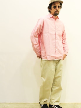 「MANUAL ALPHABET（マニュアル アルファベット）のアイテム（パンツ）」を使った、twothings&thinkさん（メンズ・168cm）の春コーディネート