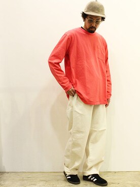 「NECESSARY or UNNECESSARY（ネセサリーオアアンネセサリー）のアイテム（パンツ）」を使った、twothings&thinkさん（メンズ・168cm）の春コーディネート