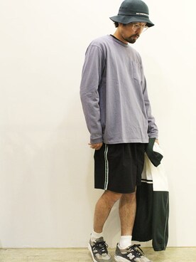 「ポケットＴシャツ」｜「アイテム（ブルゾン）」を使った、twothings&thinkさん（メンズ・168cm）の春コーディネート