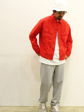 「NECESSARY or UNNECESSARY（ネセサリーオアアンネセサリー）のアイテム（ジャケット/アウター）」を使った、twothings&thinkさん（メンズ・168cm）の春コーディネート