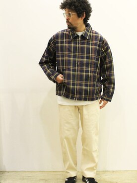 「NECESSARY or UNNECESSARY（ネセサリーオアアンネセサリー）のアイテム（ジャケット/アウター）」を使った、twothings&thinkさん（メンズ・168cm）の春コーディネート