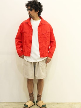 「NECESSARY or UNNECESSARY（ネセサリーオアアンネセサリー）のアイテム（ジャケット/アウター）」を使った、twothings&thinkさん（メンズ・168cm）の春コーディネート