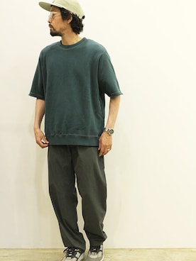 「NECESSARY or UNNECESSARY（ネセサリーオアアンネセサリー）のアイテム（パンツ）」を使った、twothings&thinkさん（メンズ・168cm）の夏コーディネート