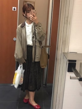 「古着好きな人と繋がりたい」｜「アイテム（バレエシューズ）」を使った、yさん（レディース・159cm）の春コーディネート