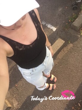 「EGOIST（エゴイスト）のアイテム（タンクトップ）」を使った、Tomoさん（レディース・163cm）の夏コーディネート
