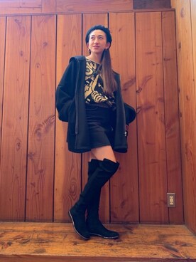 「HYSTERIC GLAMOUR（ヒステリックグラマー）のアイテム（モッズコート）」を使った、たえかさん（レディース・165cm）の冬コーディネート