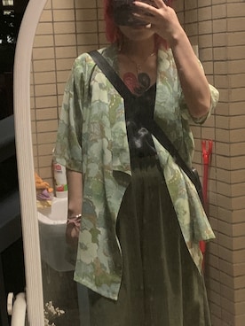 「無（ム）のアイテム（シャツ/ブラウス、グリーン系）」を使った、阋神星_さん（レディース・167cm）の夏コーディネート