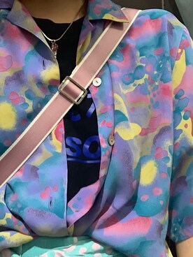 「Dior（ディオール）のアイテム（メッセンジャーバッグ、ピンク系）」を使った、阋神星_さん（レディース・167cm）の夏コーディネート