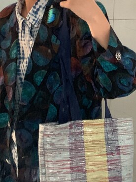 「宜家のアイテム（エコバッグ/サブバッグ、ブルー系）」を使った、阋神星_さん（レディース・167cm）の秋コーディネート