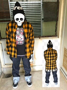 「CUNE（キューン）のアイテム（パンツ）」を使った、HiLLさん（メンズ・165cm）の冬コーディネート