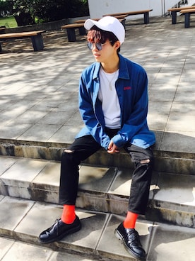 「Deviluse（Deviluse）のアイテム（キャップ）」を使った、r-horseさん（メンズ・168cm）の秋コーディネート