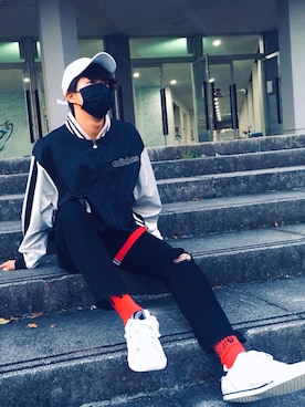 「Deviluse（Deviluse）のアイテム（キャップ）」を使った、r-horseさん（メンズ・168cm）の秋コーディネート