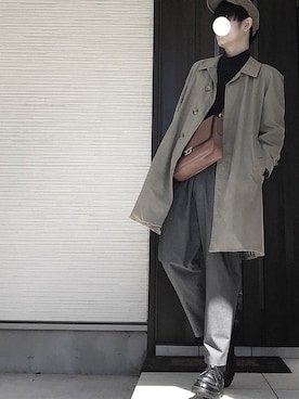 「FOSSIL（フォッシル）のアイテム（バッグ）」を使った、Shinya さん（メンズ・175cm）の秋コーディネート