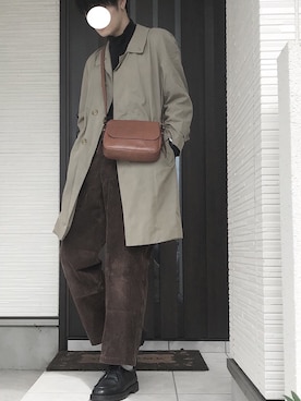 「FOSSIL（フォッシル）のアイテム（バッグ）」を使った、Shinya さん（メンズ・175cm）の秋コーディネート