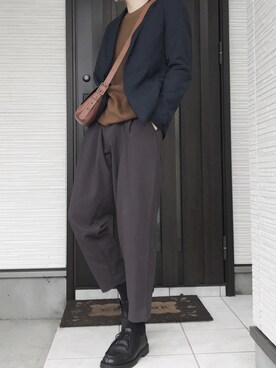 「FOSSIL（フォッシル）のアイテム（バッグ）」を使った、Shinya さん（メンズ・175cm）の秋コーディネート