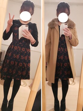 「薔薇柄」｜yuinnyuinnさん（レディース・153cm）の冬コーディネート
