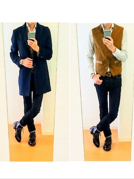 「The Flat Head（ザ・フラットヘッド）のアイテム（パンツ）」を使った、KAZさん（メンズ・178cm）の冬コーディネート
