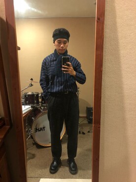 「wisdom（ウィズダム）のアイテム（トップス）」を使った、bcさん（メンズ・166cm）の春コーディネート