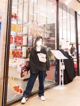 「a fadのアイテム（ジャケット/アウター）」を使った、Felicia W🐈‍⬛さん（レディース・157cm）の冬コーディネート