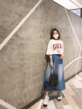 「PRADA（プラダ）のアイテム（ドラムバッグ）」を使った、Felicia W🐈‍⬛さん（レディース・157cm）の秋コーディネート