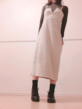 「GRL（グレイル）のアイテム（サロペット/オーバーオール）」を使った、エルさん（レディース・150cm）の秋コーディネート