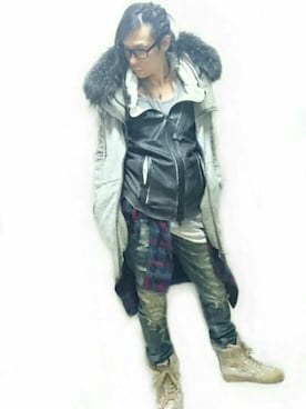 「L.G.B.（ルグランブルー）のアイテム（ブルゾン）」を使った、ATさん（メンズ・170cm）の冬コーディネート