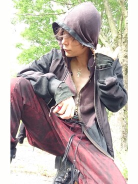 「KMRii（ケムリ）のアイテム（ブルゾン）」を使った、ATさん（メンズ・170cm）の夏コーディネート