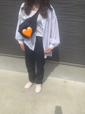 「URBAN RESEARCH DOORS（アーバンリサーチドアーズ）のハイライズデニムパンツ（デニムパンツ）」を使った、フ🐷さん（レディース・160cm）の春コーディネート