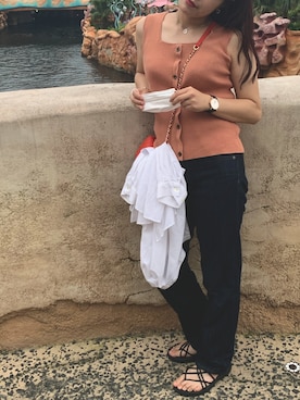 「URBAN RESEARCH DOORS（アーバンリサーチドアーズ）のハイライズデニムパンツ（デニムパンツ）」を使った、フ🐷さん（レディース・160cm）の夏コーディネート