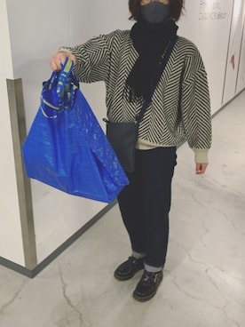 「URBAN RESEARCH DOORS（アーバンリサーチドアーズ）のハイライズデニムパンツ（デニムパンツ）」を使った、フ🐷さん（レディース・160cm）の冬コーディネート