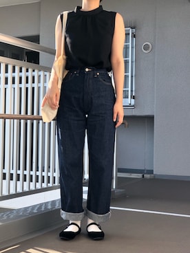 「SVEC（シュベック）のカンフーシューズ kung fu Shoes / ストラップパンプス（バレエシューズ）」を使った、ぷにさん（レディース・165cm）の秋コーディネート