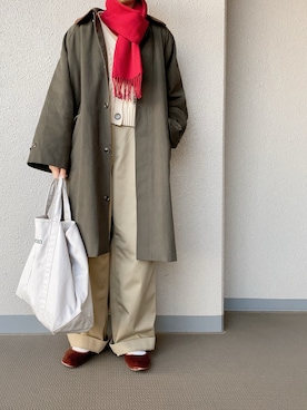 「SVEC（シュベック）のカンフーシューズ kung fu Shoes / ストラップパンプス（バレエシューズ）」を使った、ぷにさん（レディース・165cm）の冬コーディネート