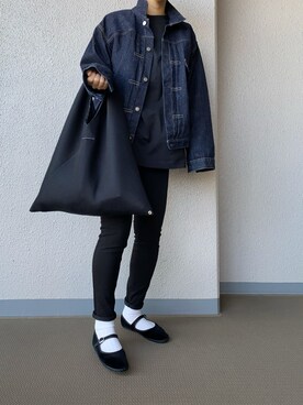 「LENO（リノ）のアイテム（デニムジャケット）」を使った、ぷにさん（レディース・165cm）の春コーディネート