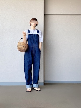 「LENO（リノ）のアイテム（オールインワン・サロペット）」を使った、ぷにさん（レディース・165cm）の夏コーディネート