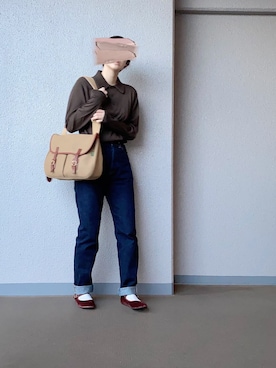 「SVEC（シュベック）のカンフーシューズ kung fu Shoes / ストラップパンプス（バレエシューズ）」を使った、ぷにさん（レディース・165cm）の秋コーディネート