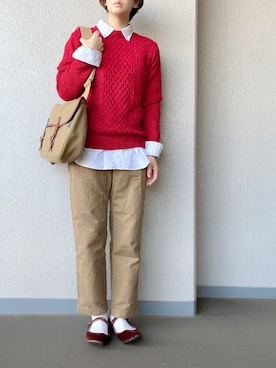 「SVEC（シュベック）のカンフーシューズ kung fu Shoes / ストラップパンプス（バレエシューズ）」を使った、ぷにさん（レディース・165cm）の秋コーディネート