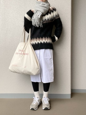 「アイテム（シャツワンピース）」を使った、ぷにさん（レディース・165cm）の冬コーディネート
