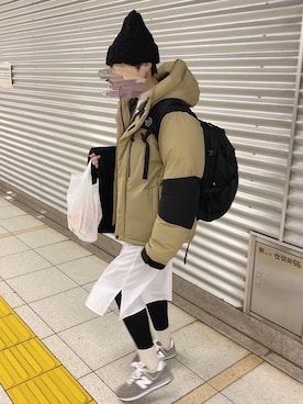 「THE NORTH FACE」｜「アイテム（シャツワンピース）」を使った、ぷにさん（レディース・165cm）の冬コーディネート
