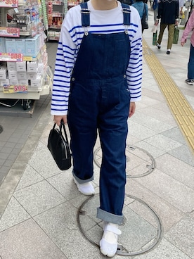 「LENO（リノ）のアイテム（オールインワン・サロペット）」を使った、ぷにさん（レディース・165cm）の春コーディネート