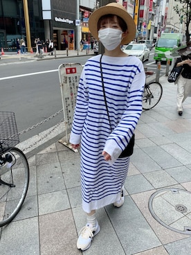 「LENO（リノ）のアイテム（ワンピース/ドレス）」を使った、ぷにさん（レディース・165cm）の夏コーディネート